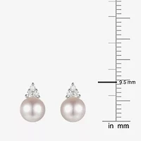 Dyed White Cultured Freshwater Pearl Sterling Silver 8mm Stud Earrings