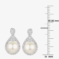 Dyed White Cultured Freshwater Pearl Sterling Silver 15mm Stud Earrings
