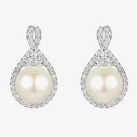 Dyed White Cultured Freshwater Pearl Sterling Silver 15mm Stud Earrings