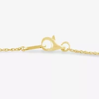 Womens 10K Gold 7.25 Inch Rope Heart Chain Bracelet