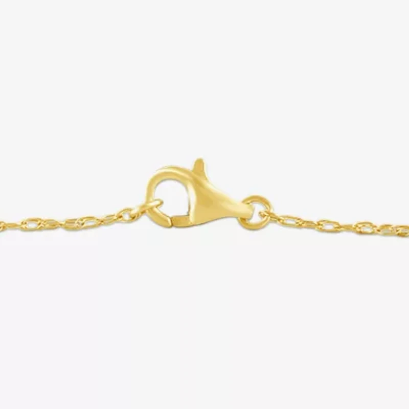 Womens 10K Gold 7.25 Inch Rope Bar Chain Bracelet