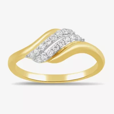 Womens 1/6 CT. T.W. Lab Grown White Diamond 10K Gold Cocktail Ring