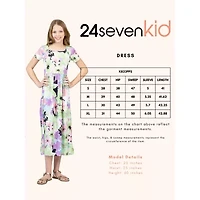 24sevenkid Big Kid Girls Short Sleeve Floral Maxi Dress