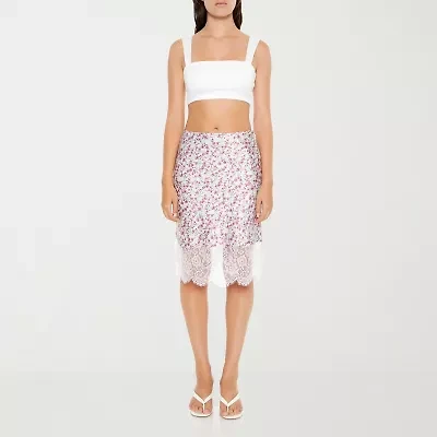 Forever 21 Womens Mid Rise Midi Juniors A-Line Skirt