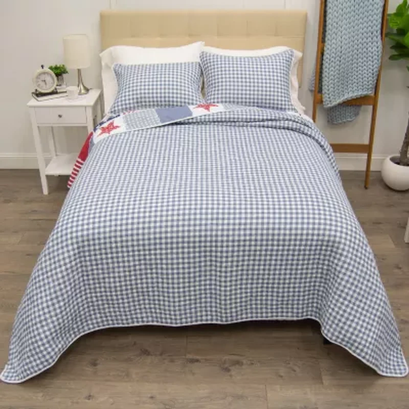Donna Sharp Star And Stripe Hypoallergenic Quilt Set