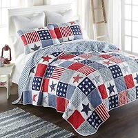 Donna Sharp Star And Stripe Hypoallergenic Quilt Set