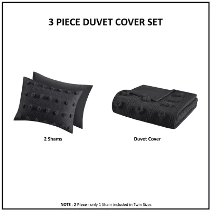 Intelligent Design Vera Clip Jacquard Duvet Cover Set With Sham