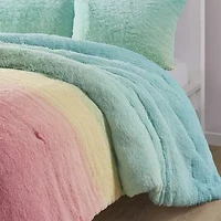 Intelligent Design Talia Ultra Cozy & Soft Ombre Shaggy Faux Fur Comforter Set With Sham