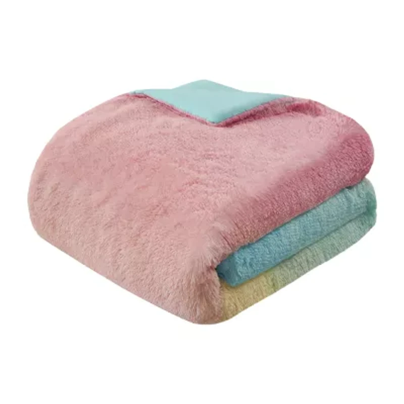 Intelligent Design Talia Ultra Cozy & Soft Ombre Shaggy Faux Fur Comforter Set With Sham