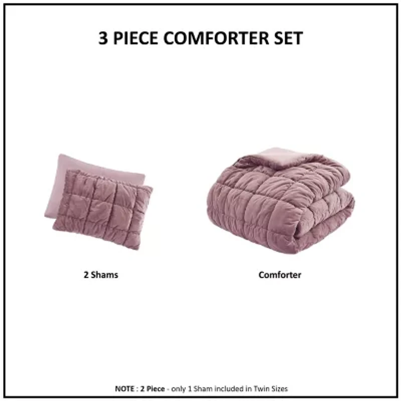 Intelligent Design Velvet Midweight Down Alternative Comforter Set