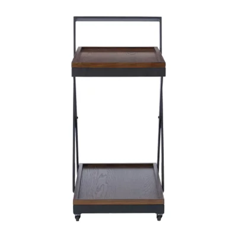 Ebbtide Wood-Top Serving Cart