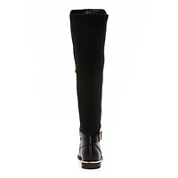Liz Claiborne Womens Jepson Stacked Heel Over the Knee Boots