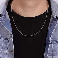 Mens Stainless Steel 18" 2mm Round Box Chain
