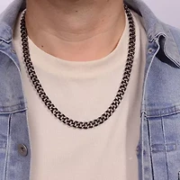 Mens Stainless Steel 24 Inch Curb Chain Necklace