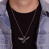 Eagle Mens Stainless Steel 24 Inch Pendant Necklace
