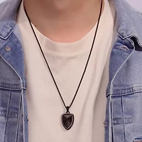 Shield Mens Stainless Steel 24 Inch Pendant Necklace