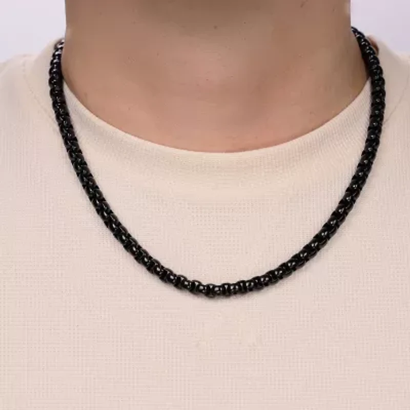 Mens Stainless Steel 24 Inch Box Chain Necklace