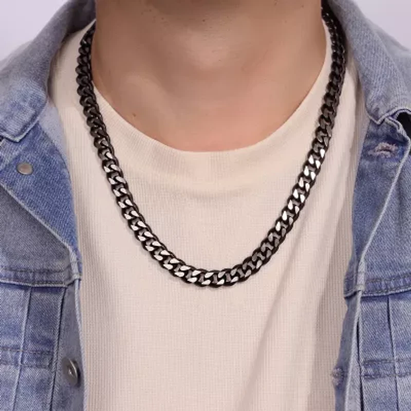 Stainless Steel Solid Curb Chain Necklace