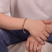 Mens Stainless Steel 8 1/2 Inch Solid Box Chain Bracelet