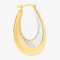 Womens 14K Gold Over Silver 36mm Oval Hoop Earrings