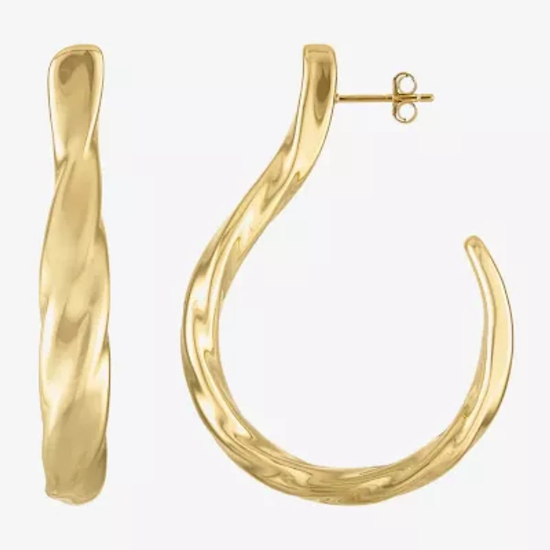Womens 14K Gold Over Silver 50mm Hoop Earrings