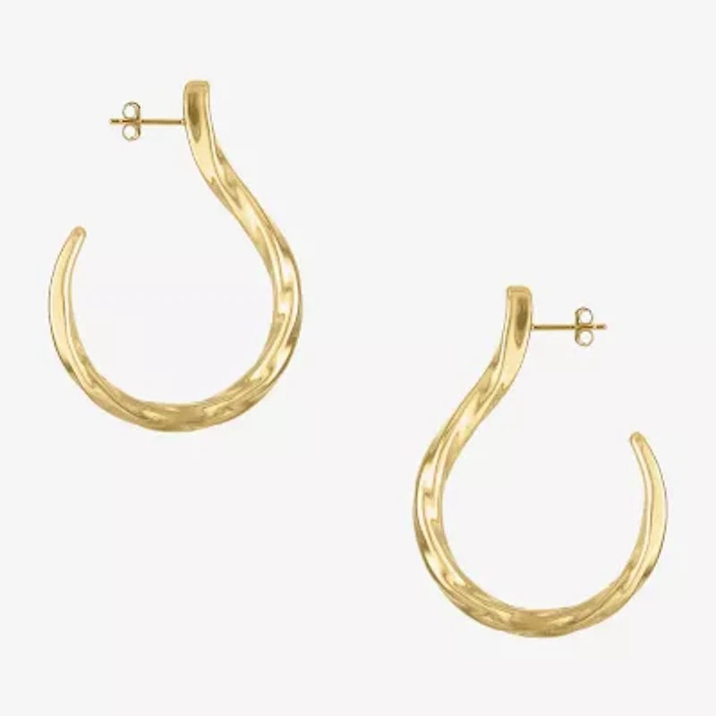 Womens 14K Gold Over Silver 50mm Hoop Earrings