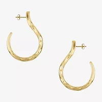 Womens 14K Gold Over Silver 50mm Hoop Earrings