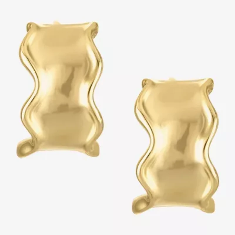 Womens 14K Gold Over Silver 25mm Hoop Earrings