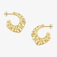 Womens 14K Gold Over Silver 25.5mm Hoop Earrings