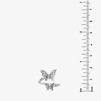 Bali Inspired Womens Sterling Silver Butterfly Bypass  Cocktail Ring