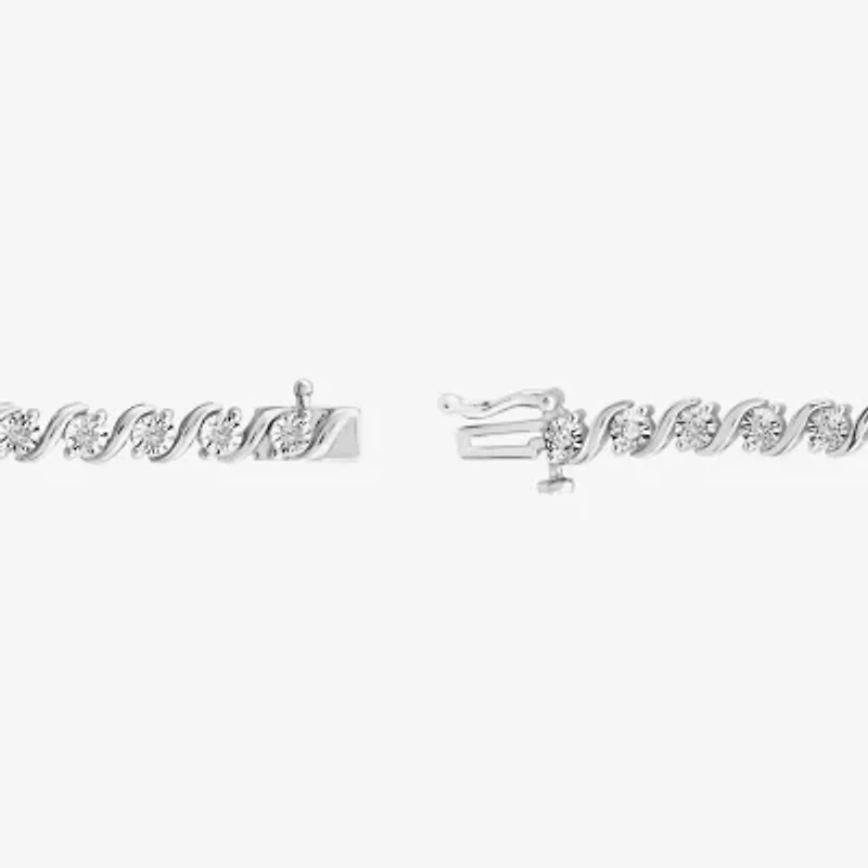 (I / I1) Womens 1/2 CT. T.W. Lab Grown White Diamond Sterling Silver 7.25 Inch Tennis Bracelet