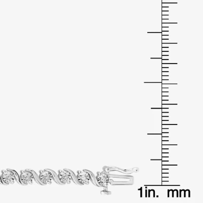 (I / I1) Womens 1/2 CT. T.W. Lab Grown White Diamond Sterling Silver 7.25 Inch Tennis Bracelet