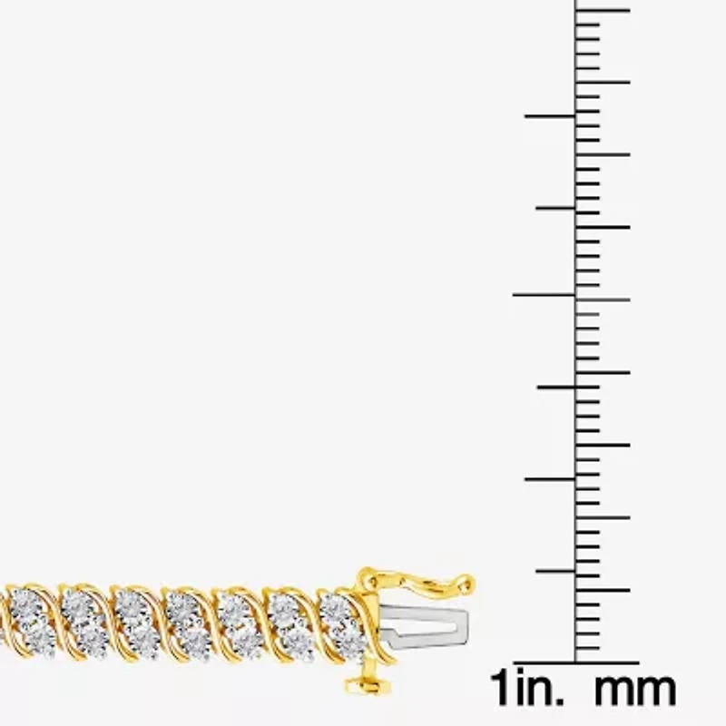 (I1/ I) 1 CT. T.W. Lab Grown White Diamond 14K Gold Over Silver or Sterling 7.5 Inch Tennis Bracelet