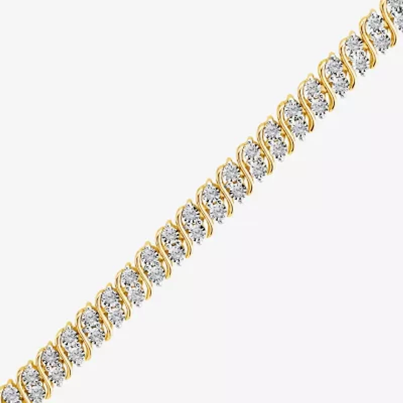 (I1/ I) Womens 1 CT. T.W. Lab Grown White Diamond Sterling Silver 7.5 Inch Tennis Bracelet