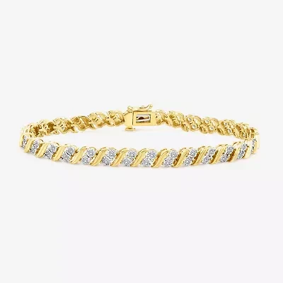 (I / I1-I2) Womens 1 CT. T.W. Lab Grown White Diamond Sterling Silver 7.25 Inch Tennis Bracelet