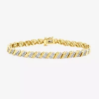 (I / I1-I2) Womens 1 CT. T.W. Lab Grown White Diamond Sterling Silver 7.25 Inch Tennis Bracelet