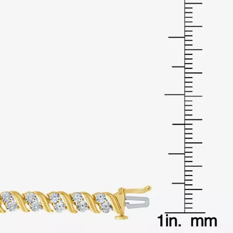(I / I1-I2) Womens 1 CT. T.W. Lab Grown White Diamond Sterling Silver 7.25 Inch Tennis Bracelet