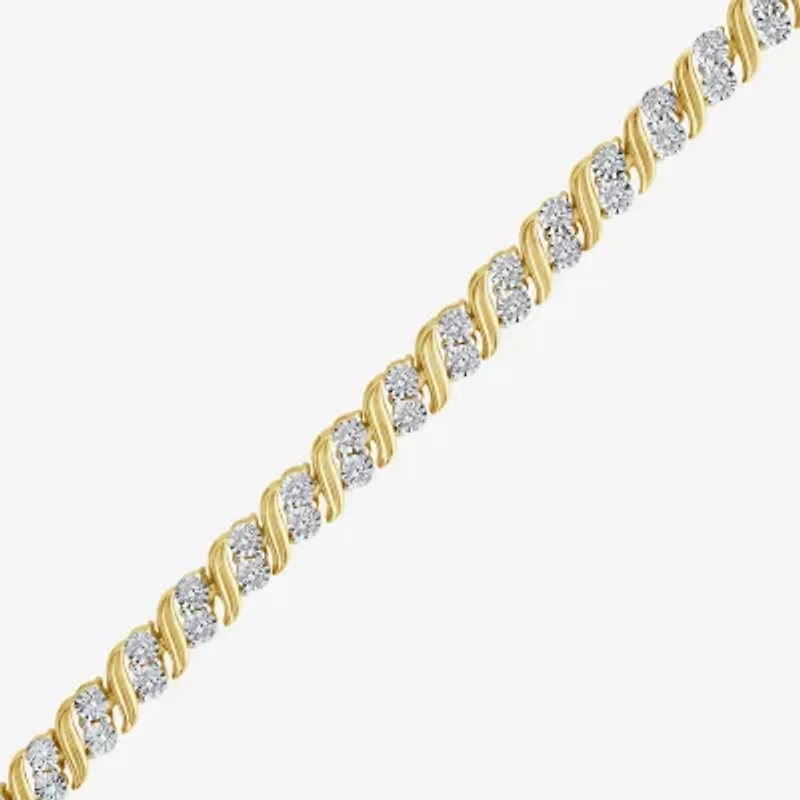 (I / I1-I2) Womens 1 CT. T.W. Lab Grown White Diamond Sterling Silver 7.25 Inch Tennis Bracelet
