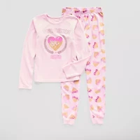 Little & Big Kid Girls Crew Neck Long Sleeve 2-pc. Pajama Sets