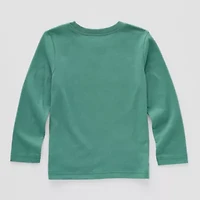 Okie Dokie Toddler & Little Boys Crew Neck Long Sleeve Regular Fit Graphic T-Shirt