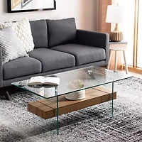 Kayley Storage Glass Coffee Table