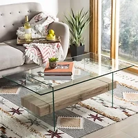 Safavieh Kayley Storage Glass Coffee Table