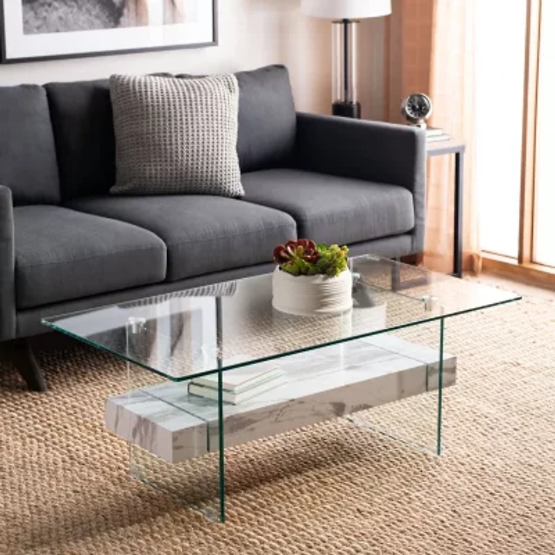 Safavieh Kayley Storage Glass Coffee Table