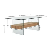 Kayley Storage Glass Coffee Table