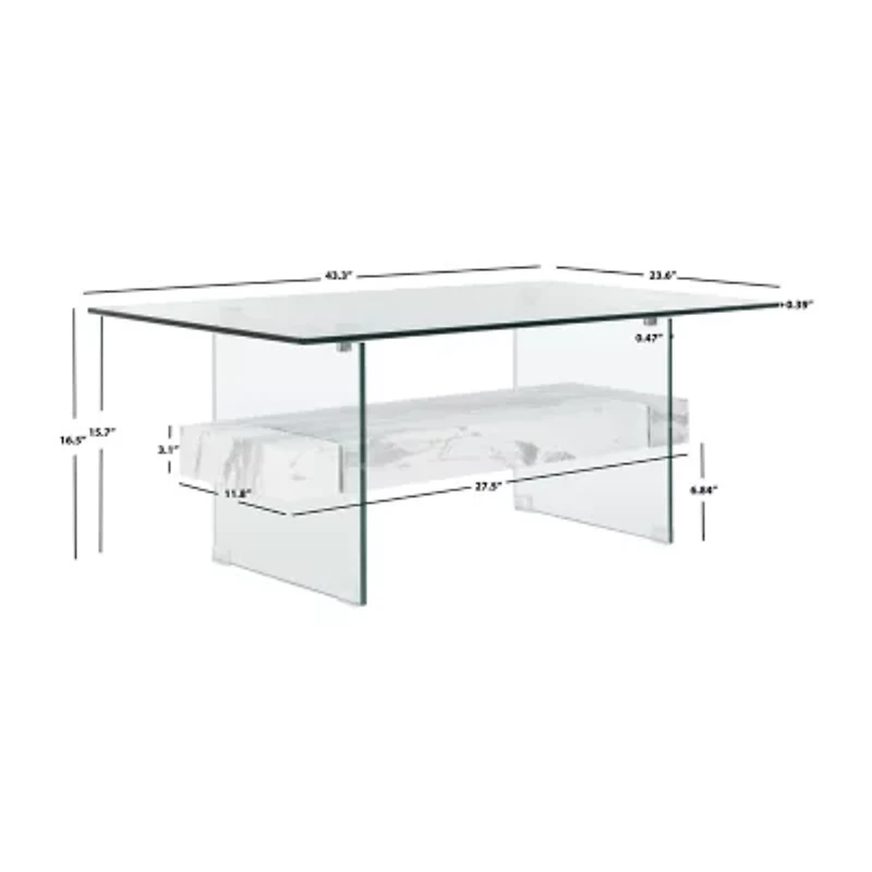 Safavieh Kayley Storage Glass Coffee Table