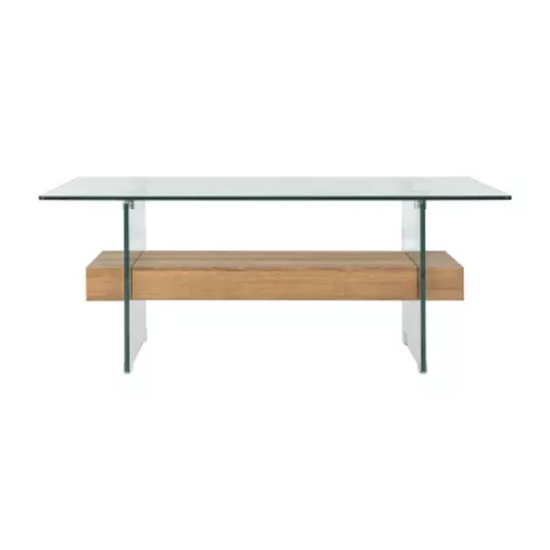 Kayley Storage Glass Coffee Table