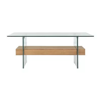 Kayley Storage Glass Coffee Table