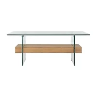 Kayley Storage Glass Coffee Table