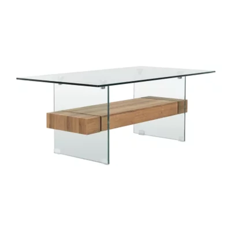 Kayley Storage Glass Coffee Table