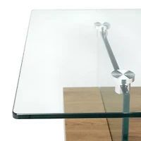 Kayley Storage Glass Coffee Table